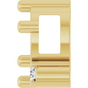 10K Yellow Gold 7x5 mm Oval .03 CT Natural Diamond Semi-Set Slide Pendant – image 6