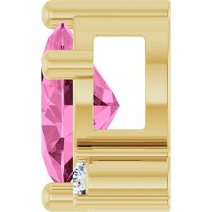 14K Yellow Gold Lab-Grown Pink Sapphire & .03 CTW Lab-Grown Diamond Slide Pendant – image 3