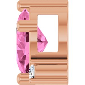 14K Rose Gold Lab-Grown Pink Sapphire & .03 CTW Lab-Grown Diamond Slide Pendant – image 3