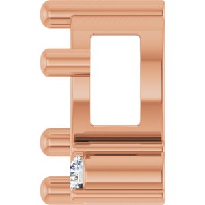 14K Rose Gold 7x5 mm Oval .03 CT Natural Diamond Semi-Set Slide Pendant – image 6