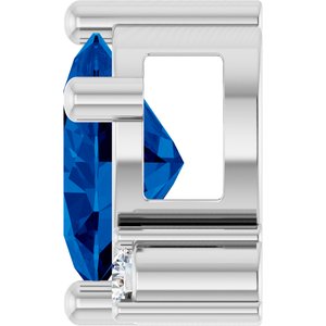 Sterling Silver Natural Blue Sapphire & .03 CT Lab-Grown Diamond Slide Pendant – image 3