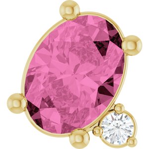 14K Yellow Gold Lab-Grown Pink Sapphire & .03 CTW Natural Diamond Slide Pendant