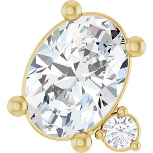 10K Yellow Gold 7x5 mm Oval Slide Pendant Mounting