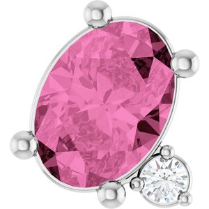 Sterling Silver Lab-Grown Pink Sapphire & .03 CTW Lab-Grown Diamond Slide Pendant