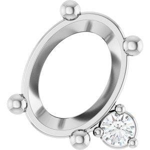 Sterling Silver 7x5 mm Oval .03 CT Natural Diamond Semi-Set Slide Pendant – image 2