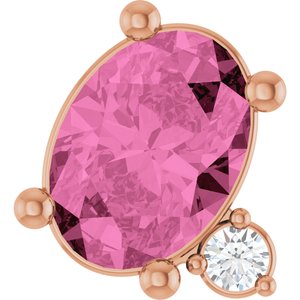 14K Rose Gold Lab-Grown Pink Sapphire & .03 CTW Natural Diamond Slide Pendant