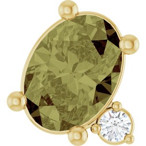 14K Yellow Gold Lab-Grown Green Sapphire & .03 CTW Natural Diamond Slide Pendant