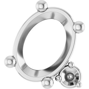10K White Gold 7x5 mm Oval Slide Pendant Mounting – image 2
