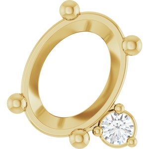 10K Yellow Gold 7x5 mm Oval .03 CT Lab-Grown Diamond Semi-Set Slide Pendant – image 2