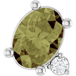 Sterling Silver Lab-Grown Green Sapphire & .03 CTW Lab-Grown Diamond Slide Pendant