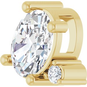 14K Yellow Gold 7x5 mm Oval Slide Pendant Mounting – image 3