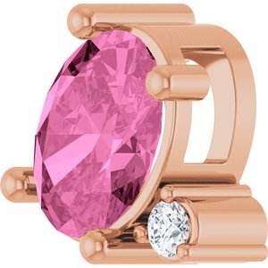 14K Rose Gold Lab-Grown Pink Sapphire & .03 CTW Natural Diamond Slide Pendant – image 2