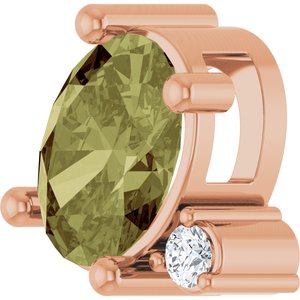 14K Rose Gold Lab-Grown Green Sapphire & .03 CTW Lab-Grown Diamond Slide Pendant – image 2