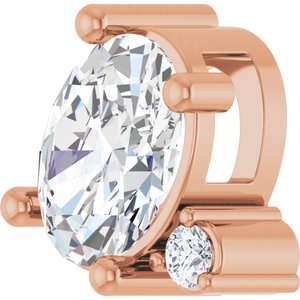 14K Rose Gold 7x5 mm Oval Slide Pendant Mounting – image 3