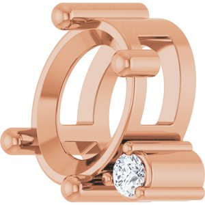 14K Rose Gold 7x5 mm Oval .03 CT Natural Diamond Semi-Set Slide Pendant – image 4