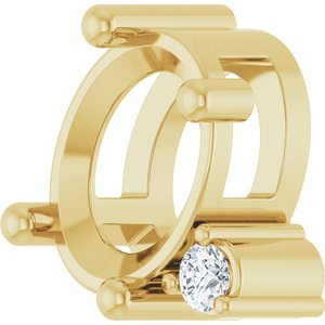 10K Yellow Gold 7x5 mm Oval .03 CT Lab-Grown Diamond Semi-Set Slide Pendant – image 4