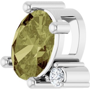 Sterling Silver Lab-Grown Green Sapphire & .03 CTW Lab-Grown Diamond Slide Pendant – image 2