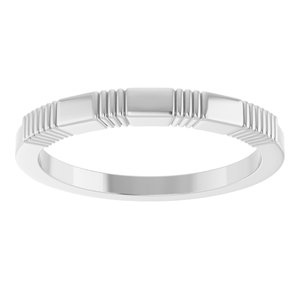 14K White Gold Engravable Stackable Family Ring – image 3