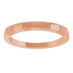 14K Rose Gold Engravable Stackable Family Ring – image 3