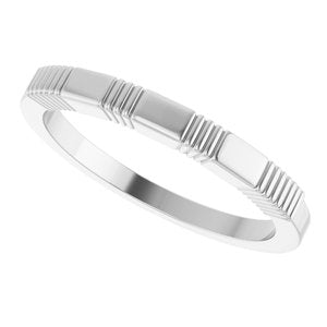 10K White Gold Engravable Stackable Family Ring – image 5