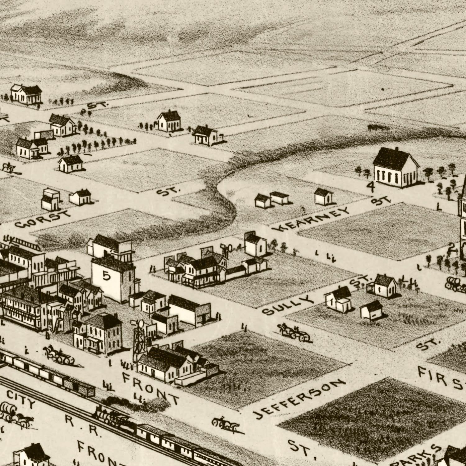 Vintage Map of Clarendon, Texas 1890