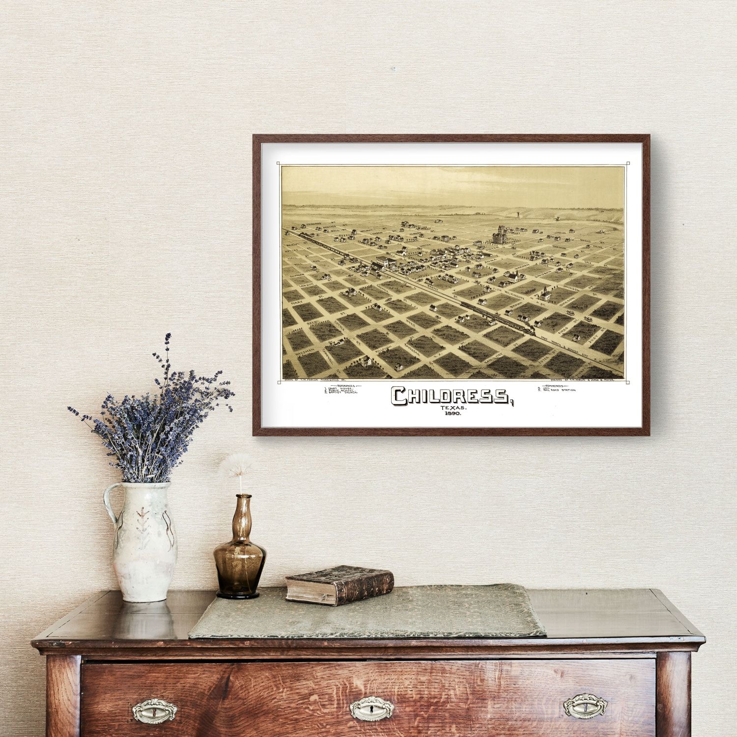 Vintage Map of Childress, Texas 1890