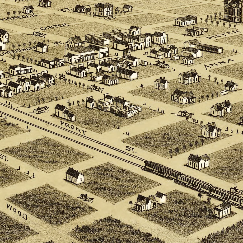 Vintage Map of Childress, Texas 1890