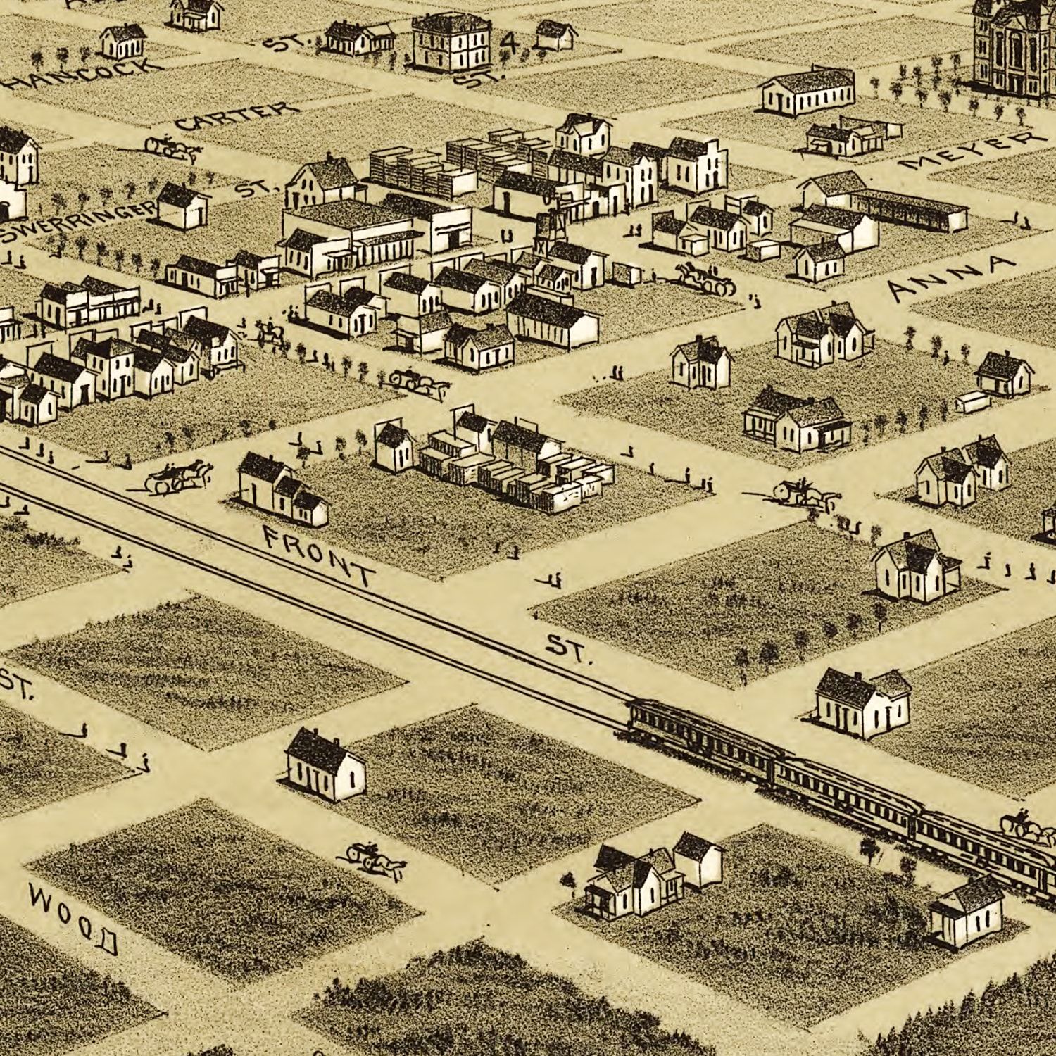 Vintage Map of Childress, Texas 1890