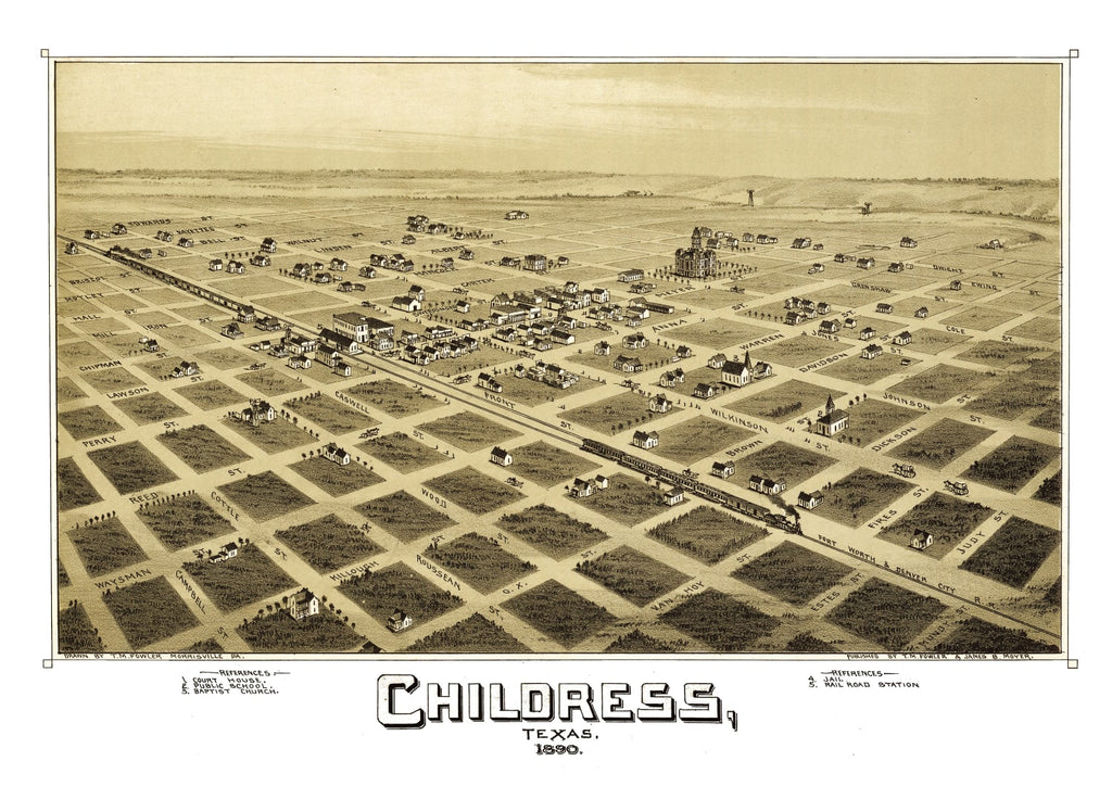 Vintage Map of Childress, Texas 1890