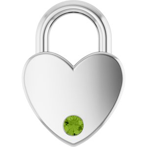 Sterling Silver Natural Peridot Heart Locket Charm/Pendant