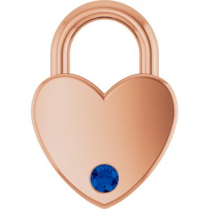 14K Rose Gold Natural Blue Sapphire Heart Locket Charm/Pendant