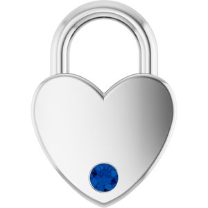 Sterling Silver Natural Blue Sapphire Heart Locket Charm/Pendant
