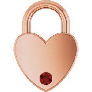 14K Rose Gold Natural Mozambique Garnet Heart Locket Charm/Pendant