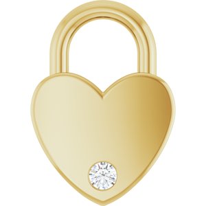 10K Yellow Gold .03 CT Natural Diamond Heart Locket Charm/Pendant