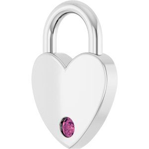 10K White Gold Natural Pink Tourmaline Heart Locket Charm/Pendant – image 2