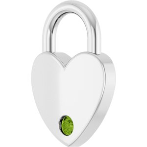 10K White Gold Natural Peridot Heart Locket Charm/Pendant – image 2