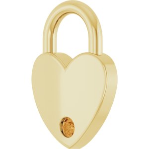 10K Yellow Gold Natural Citrine Heart Locket Charm/Pendant – image 2
