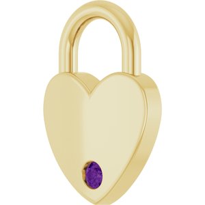 10K Yellow Gold Natural Amethyst Heart Locket Charm/Pendant – image 2