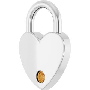 Platinum Natural Citrine Heart Locket Charm/Pendant – image 2