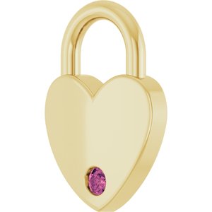 10K Yellow Gold Natural Pink Tourmaline Heart Locket Charm/Pendant – image 2