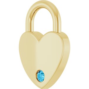10K Yellow Gold Natural Aquamarine Heart Locket Charm/Pendant – image 2