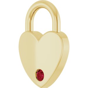 14K Yellow Gold Natural Ruby Heart Locket Charm/Pendant – image 2