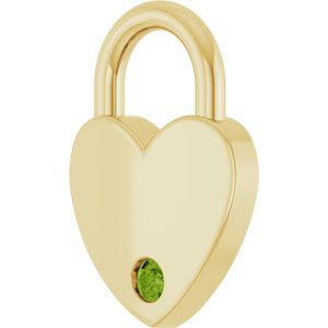 14K Yellow Gold Natural Peridot Heart Locket Charm/Pendant – image 2
