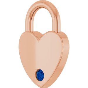 14K Rose Gold Natural Blue Sapphire Heart Locket Charm/Pendant – image 2