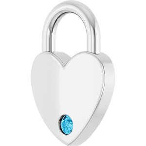 Platinum Natural Aquamarine Heart Locket Charm/Pendant – image 2