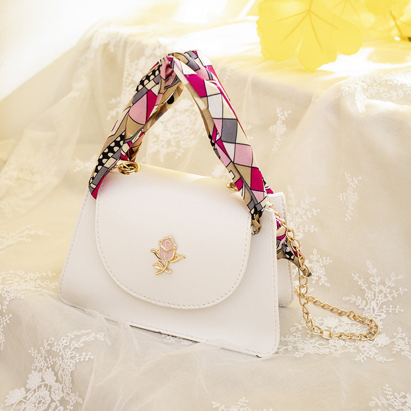 Silk Scarf Handbag Mobile Phone Bag Chain Bag Shoulder Messenger Bag (See size chart where applicable)