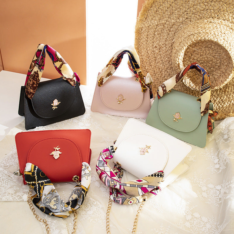 Silk Scarf Handbag Mobile Phone Bag Chain Bag Shoulder Messenger Bag (See size chart where applicable)