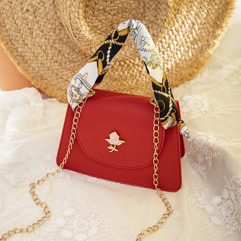 Silk Scarf Handbag Mobile Phone Bag Chain Bag Shoulder Messenger Bag (See size chart where applicable)