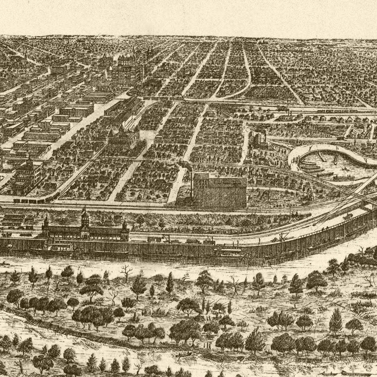Vintage Map of Dallas, Texas 1892