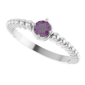 Sterling Silver Lab-Grown Alexandrite Graduated Bead Ring – image 5